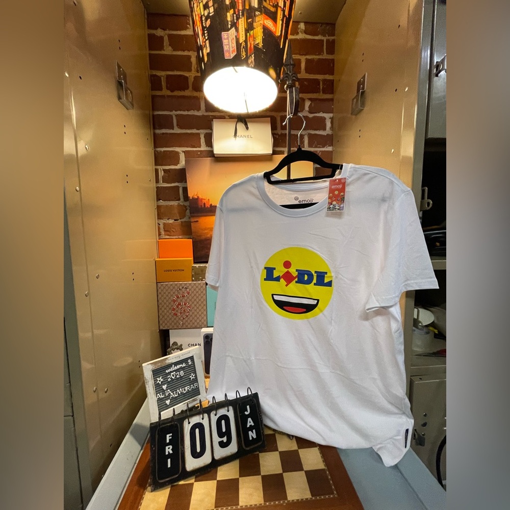 LIVERGY Lidl T-Shirt with Logo Size L Limited Edition Collection Funny White